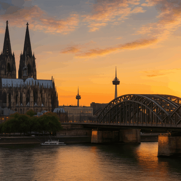 Panoramaaufnahme von Köln mit dem Kölner Dom und dem Rhein – Symbolbild für Falke law.tax, türkischer Anwalt in Köln mit Fokus auf Handels-, Arbeits- und Steuerrecht.